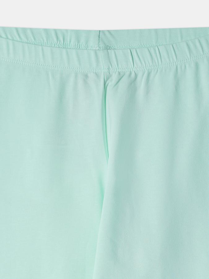 Girls Cotton Blend Skinny Fit Elastic Waist Solid Leggings