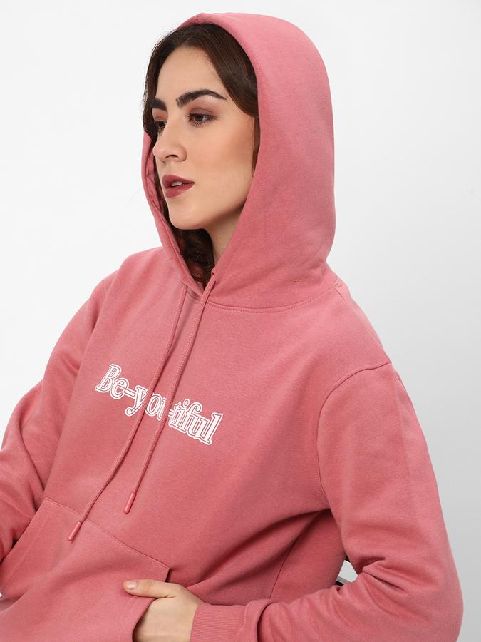 Women Typographic Print Regular Fit Hoodie image number 0