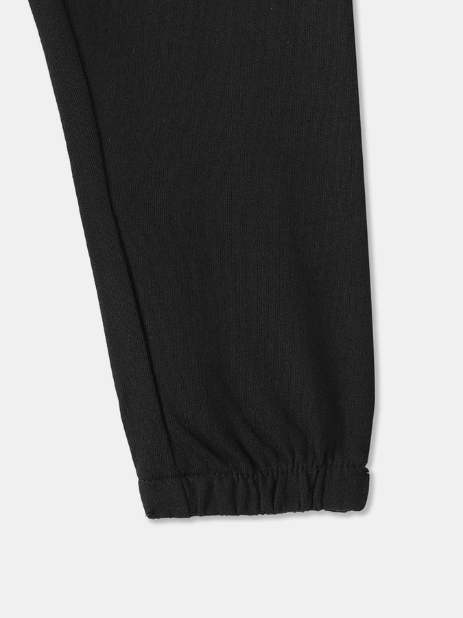 Girls Cotton Regular Fit Drawstring Waist Cuffed Hem Joggers