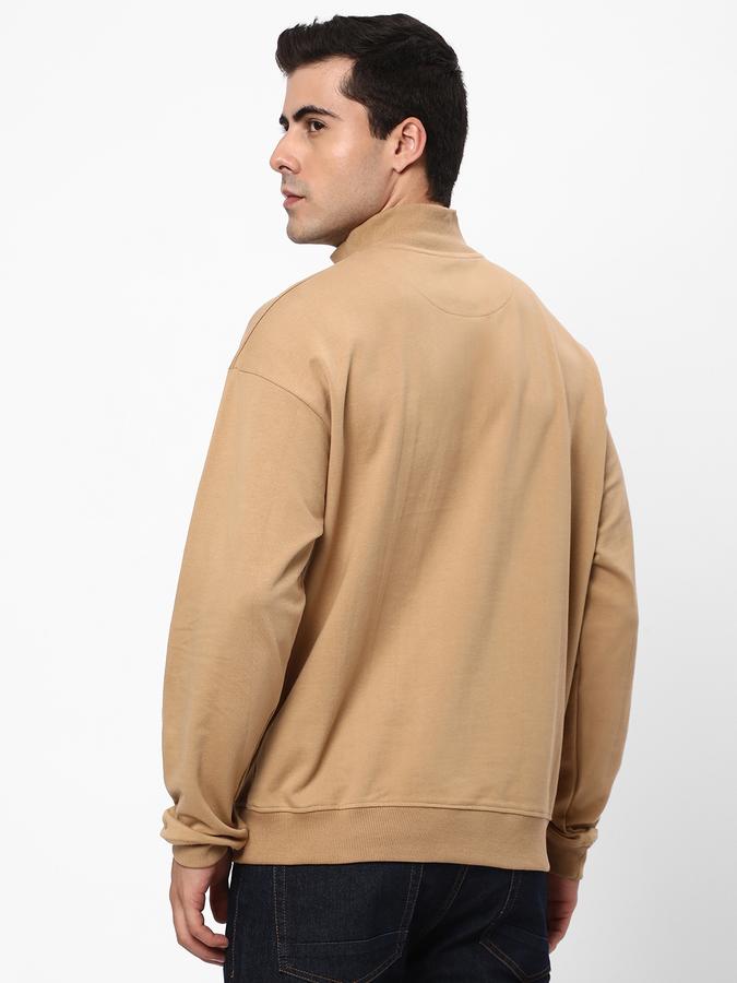 Men Cotton Regular Fit Half-Zip Graphic Print Sweatshirt