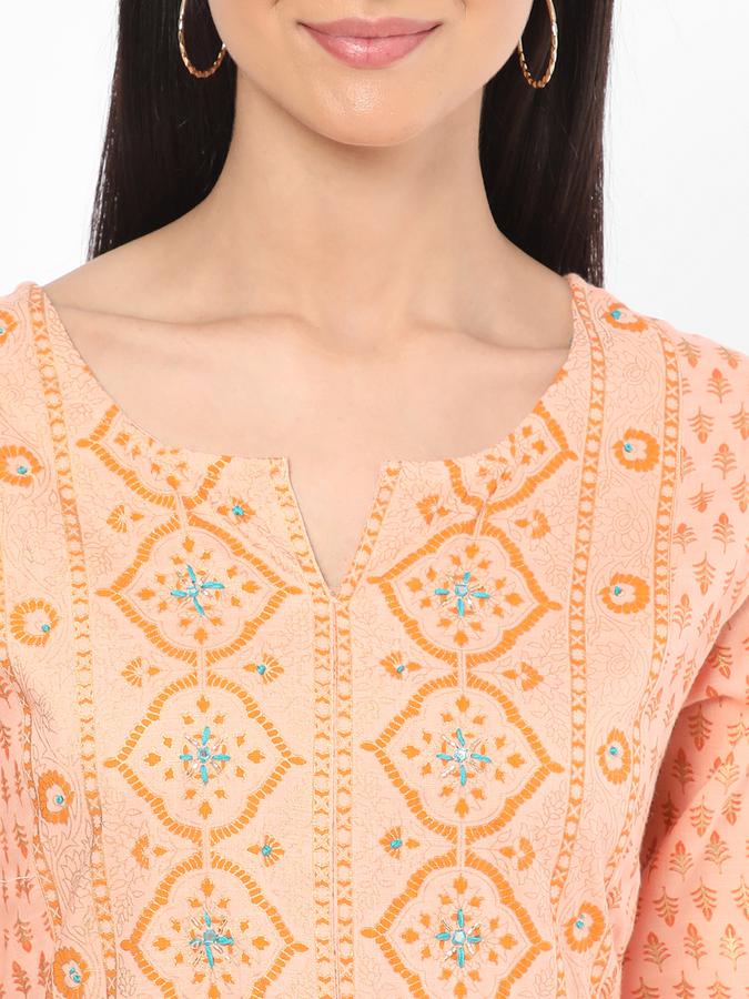 R&B Women Peach Ethnic Dress image number 3