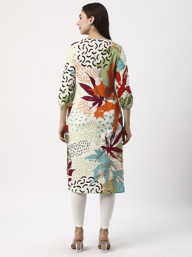 Women Printed V-Neck Kurtas image number 2