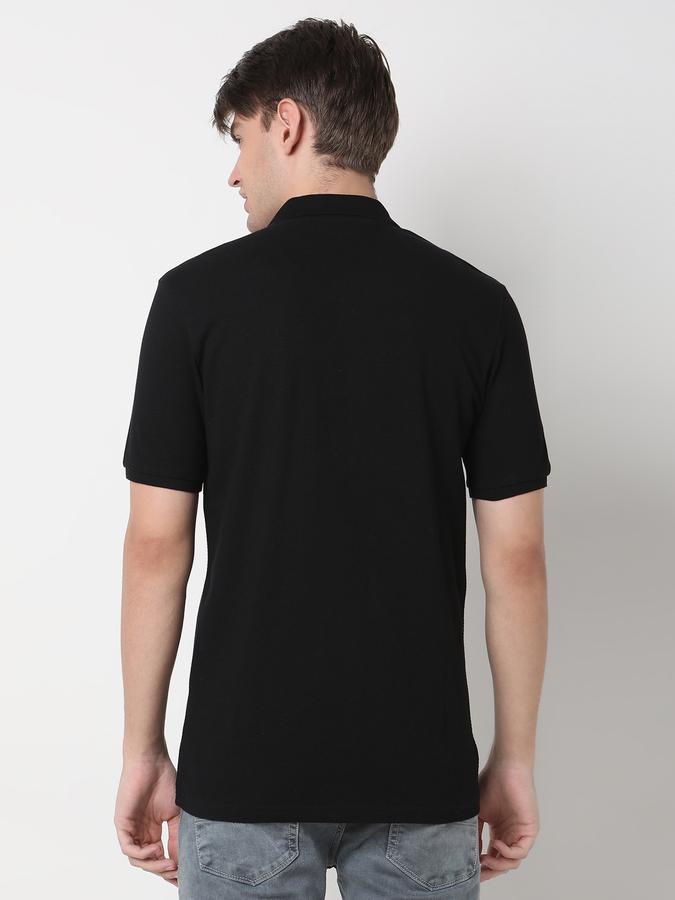 Men Regular Fit Polo T-Shirt with Ribbed Hem image number 3