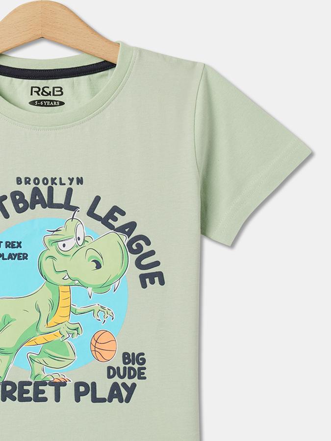 Boys Relaxed Fit Round-Neck T-Shirt image number 2