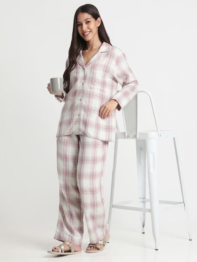 Women Flannel Relaxed Fit Drawstring Waist Plaid Pajama Pants