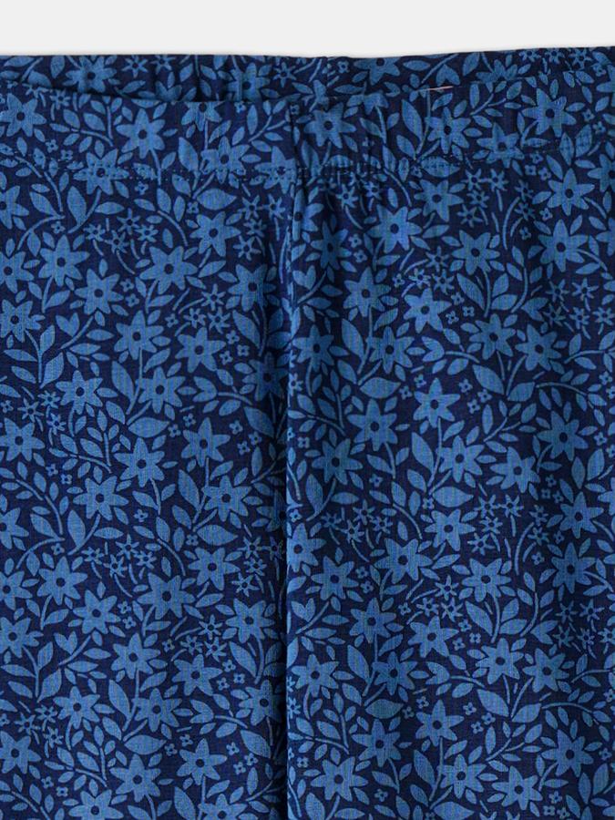Girls Floral Print Full Length Mid Rise Legging