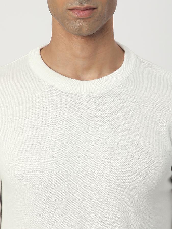 Solid Round Neck Casual Men Sweater image number 3