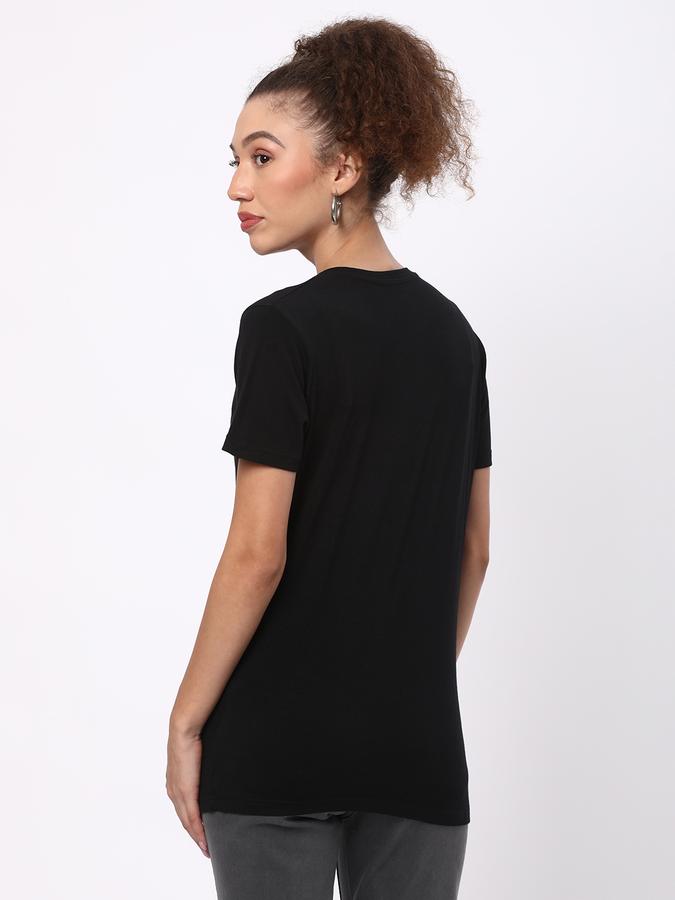 Women Cotton Regular Fit Crew Neck Solid T-shirt