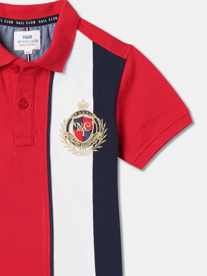 Boys Colourblock Relaxed Fit Polo T-Shirt image number 2