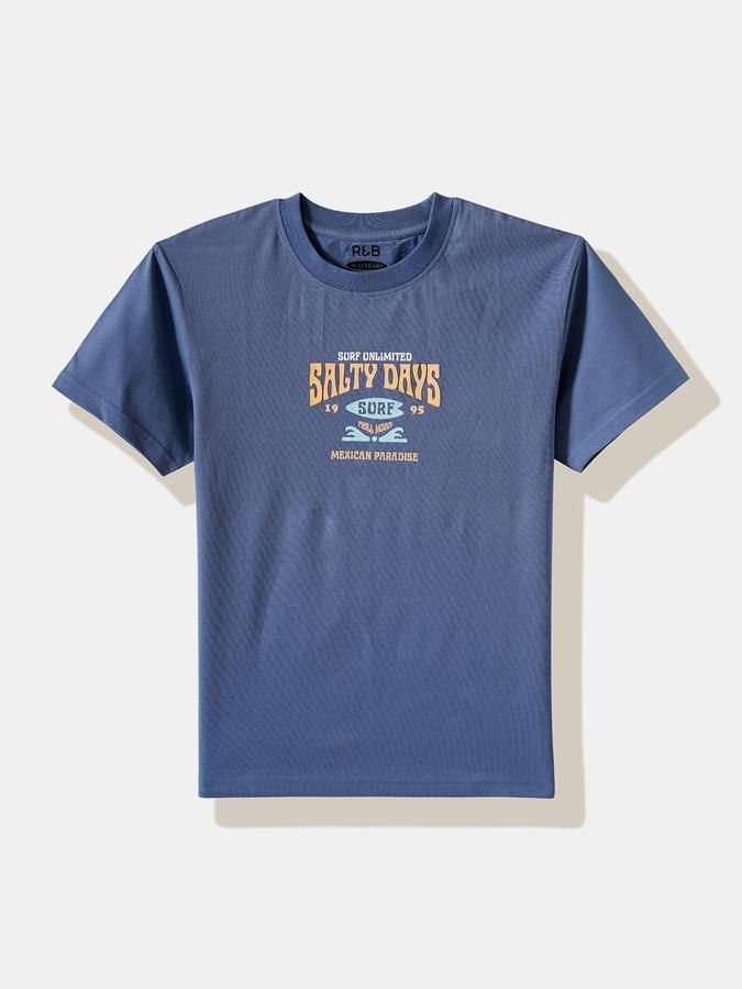 Boys Cotton Regular Fit Crew Neck Graphic T-shirt