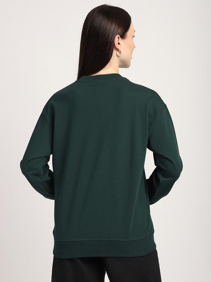 Women Cotton Regular Fit Round Neck Graphic Sweatshirt