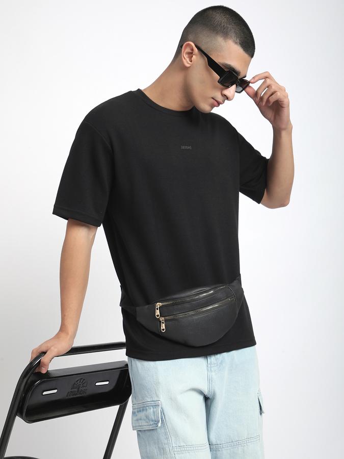 Men Polycotton Relaxed Fit Crew Neck Solid T-shirt