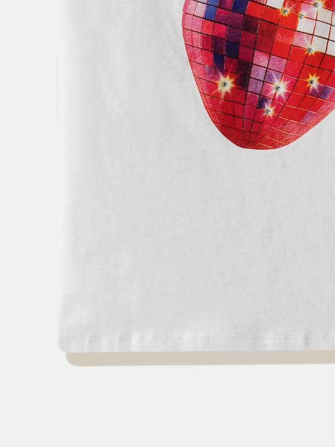 Girls Cotton Regular Fit Round Neck Graphic Top