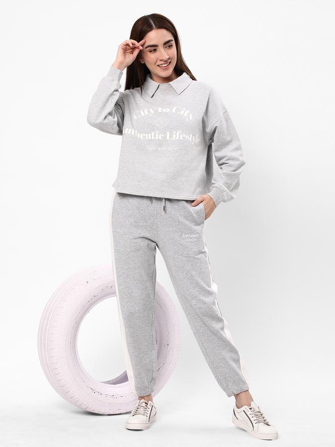 Women Typographic Print Cuffed Joggers   image number 1