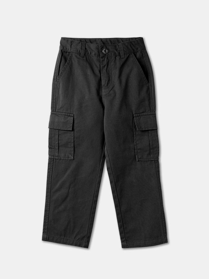 Boys Regular Fit Cargo Pockets Mid Waist Trouser