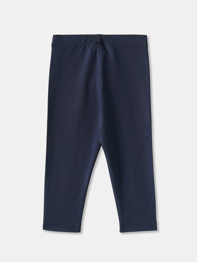 Girls Cotton Blend Fitted Elastic Waist Solid Leggings