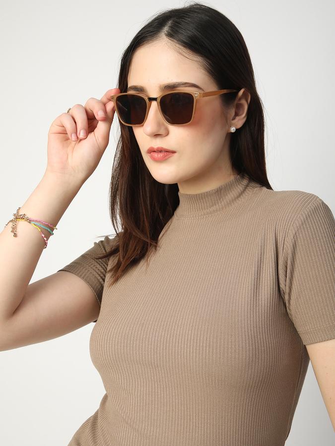 Solid Women High Neck T-Shirt image number 0