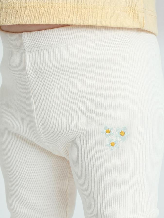 R&B Multi color Floral Self Design Girls Leggings