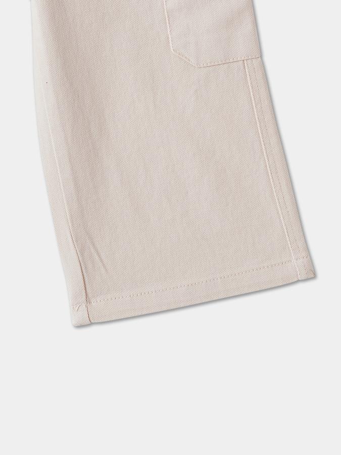 Solid Cargo Pants with Button Closure image number 2