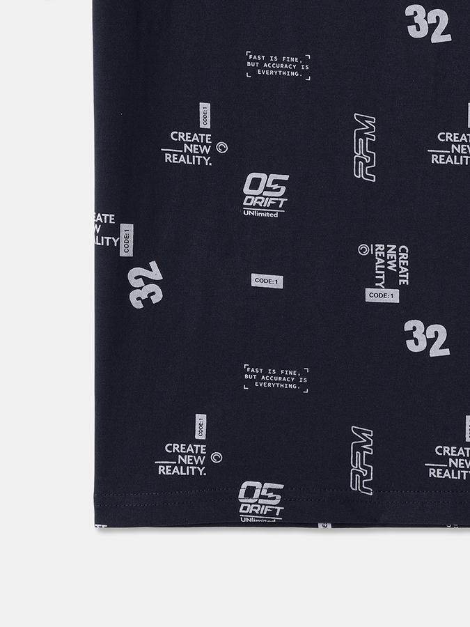 Boys Cotton Regular Fit Crew Neck Graphic T-shirt