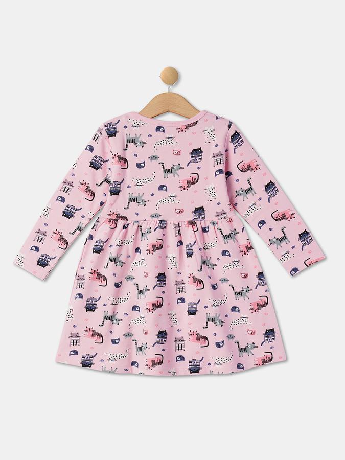 Girls Graphic Print A-Line Dress image number 1