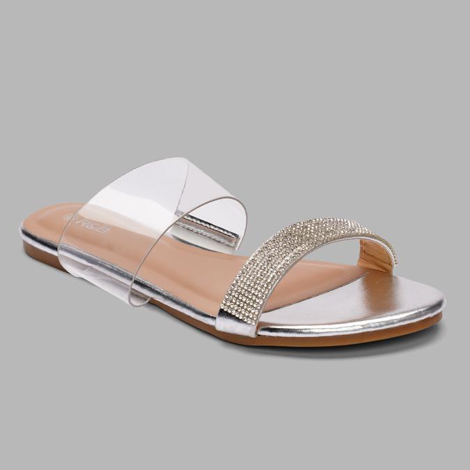 R&B Women's Silver Shimmer Flats image number 2