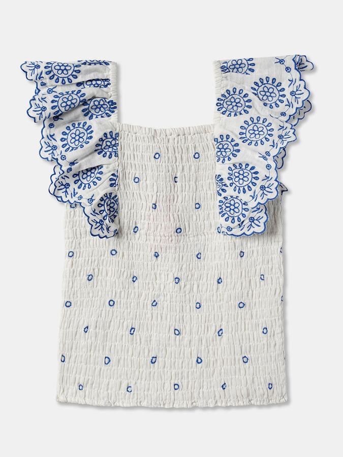 Girls Regular Fit Sleeveless Square Neck Floral Top