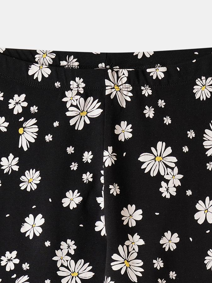 Girls Cotton Skinny Fit Elastic Waist Printed Leggings