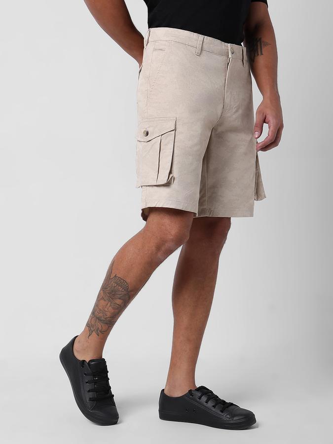 Boys Cotton Regular Fit Button Closure Clean Hem Shorts