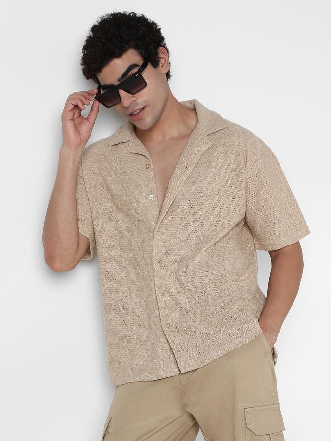 R&B Men's Beige Shirt