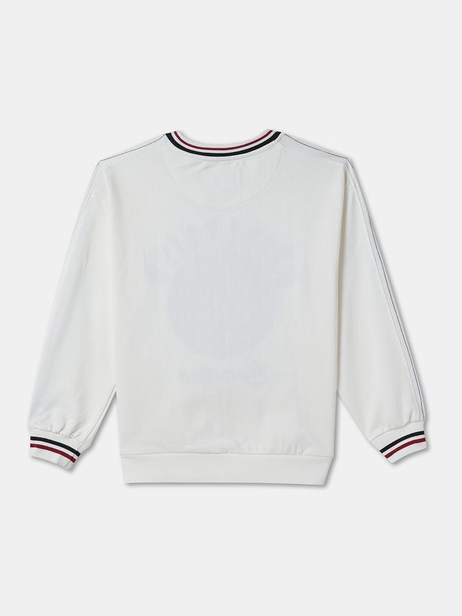 Boys Cotton Regular Fit Crew Neck Graphic Sweatshirt