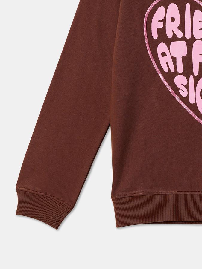 Girls Cotton Regular Fit Crew Neck Graphic Sweatshirt