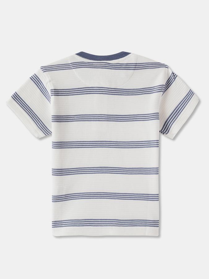 Boys Striped Pure Cotton Regular T Shirt  image number 1
