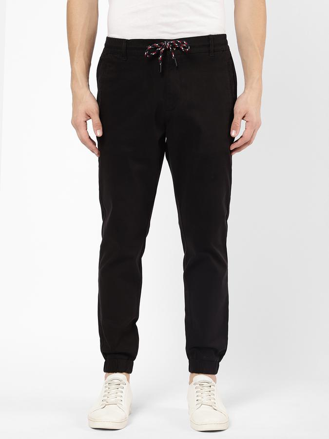 R&B Men Black Casual Trousers image number 0