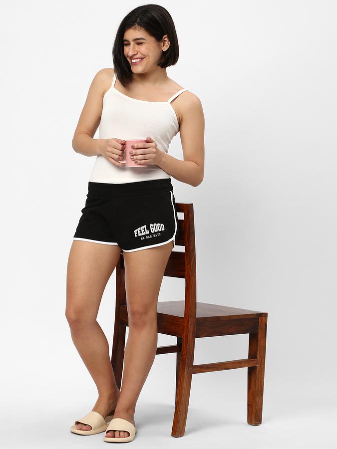 Women Typographic Print Hot Pants Shorts image number 1