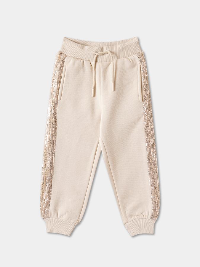 Girls Fleece Sequin Hooded Sweatshirt And Trousers Set