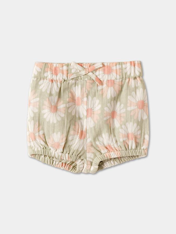 Girls Floral Puff Sleeve Top with Shorts Set