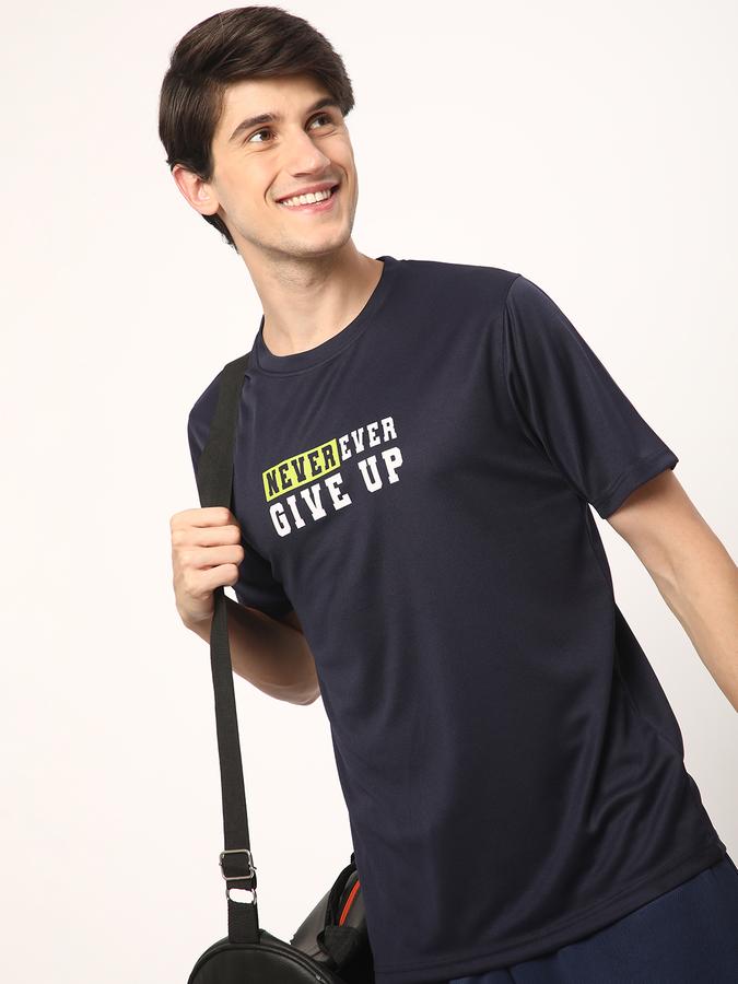 Men Typographic Print Regular Fit Crew-Neck T-Shirt image number 0