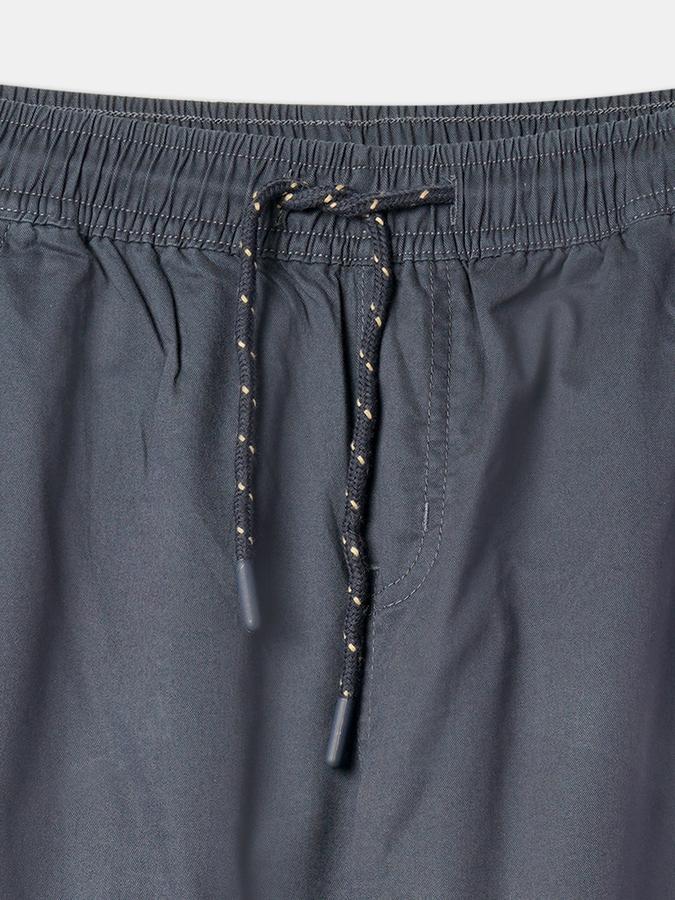 Boys Cotton Regular Fit Elastic Waist Clean Hem Trousers