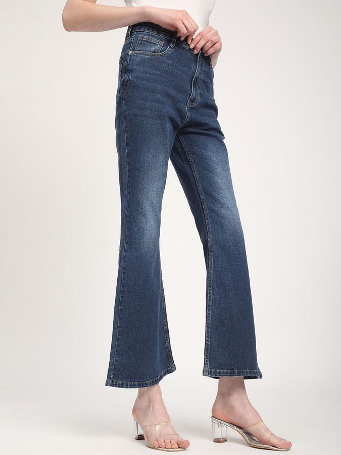 R&B Women Dark Blue Bootcut Fit Mid-Rise Jeans