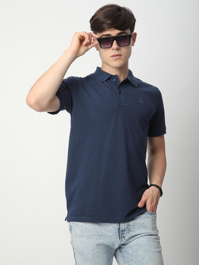 Solid Men Peter Pan Collar T-Shirt image number 0