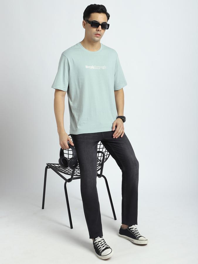 Men Cotton Relaxed Fit Crew Neck Graphic T-shirt