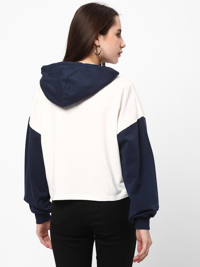 Women Regular Fit Typographic Print Hoodie image number 2