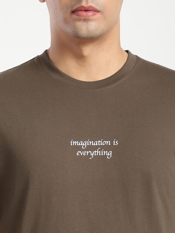Men Cotton Regular Fit Crew Neck Graphic T-shirt