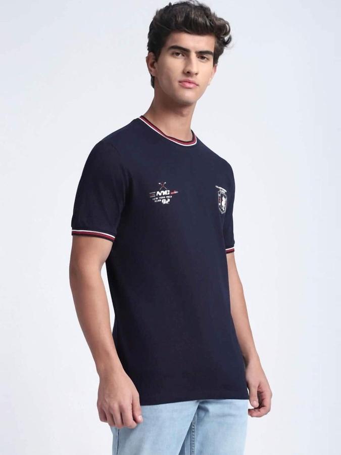 Men Cotton Regular Fit Crew Neck Graphic T-shirt