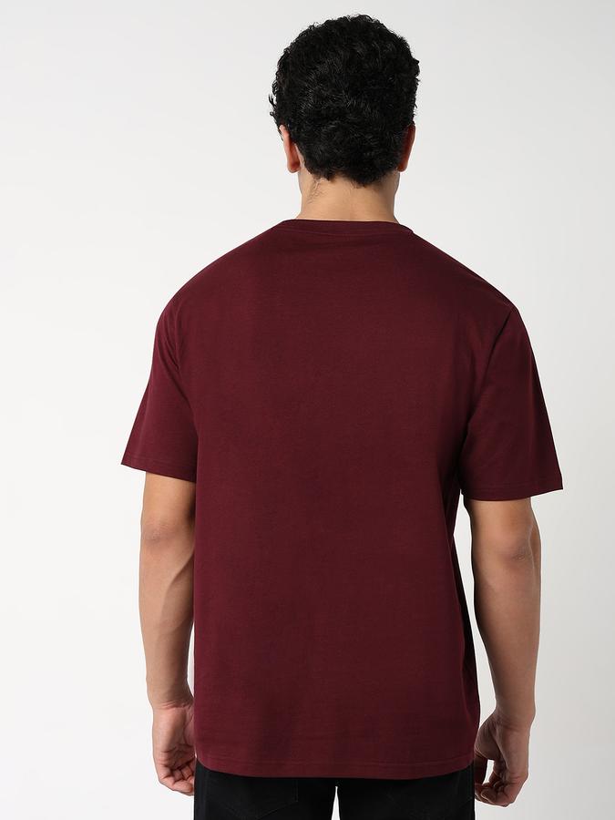 Men Cotton Relaxed Fit Crew Neck Solid T-shirt
