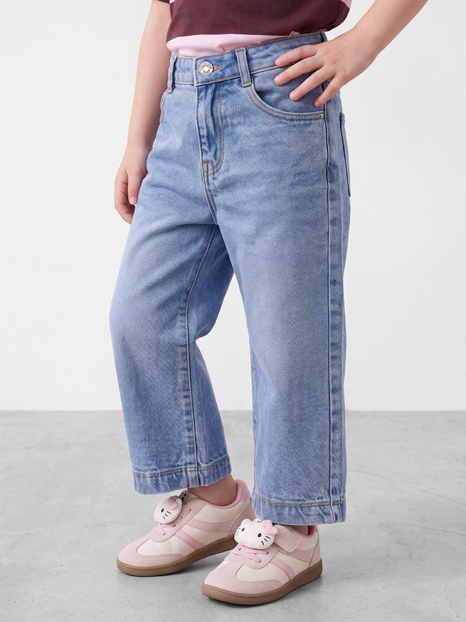 R&B Girls Light Blue Wide Leg 5 Pocket Jeans