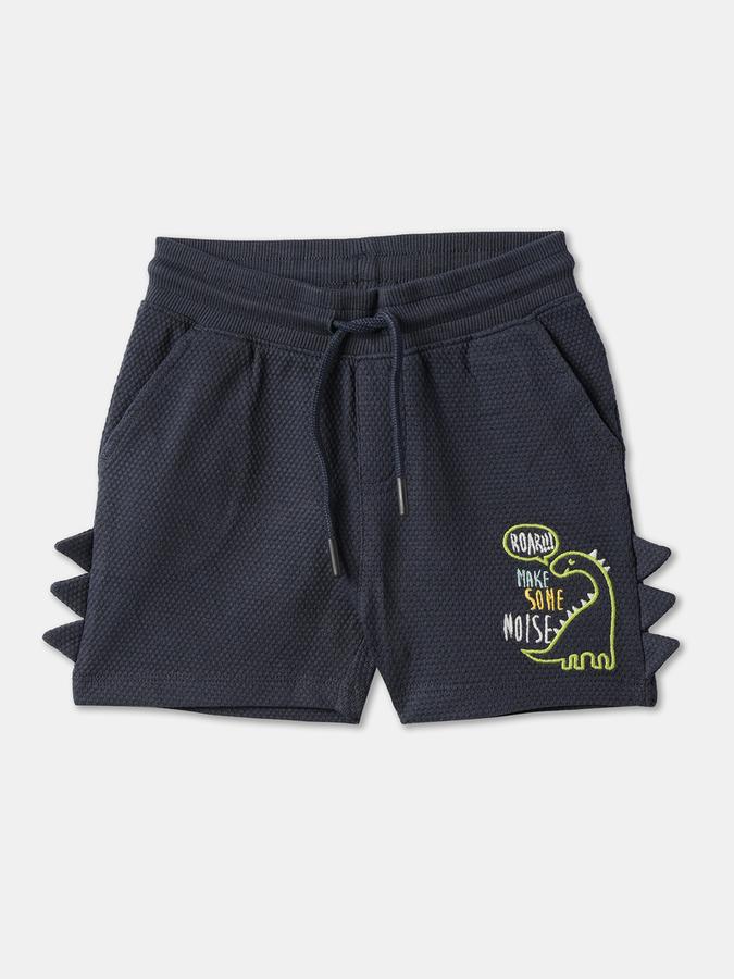 Boys Cotton Relaxed Fit Drawstring Waist Clean Hem Shorts
