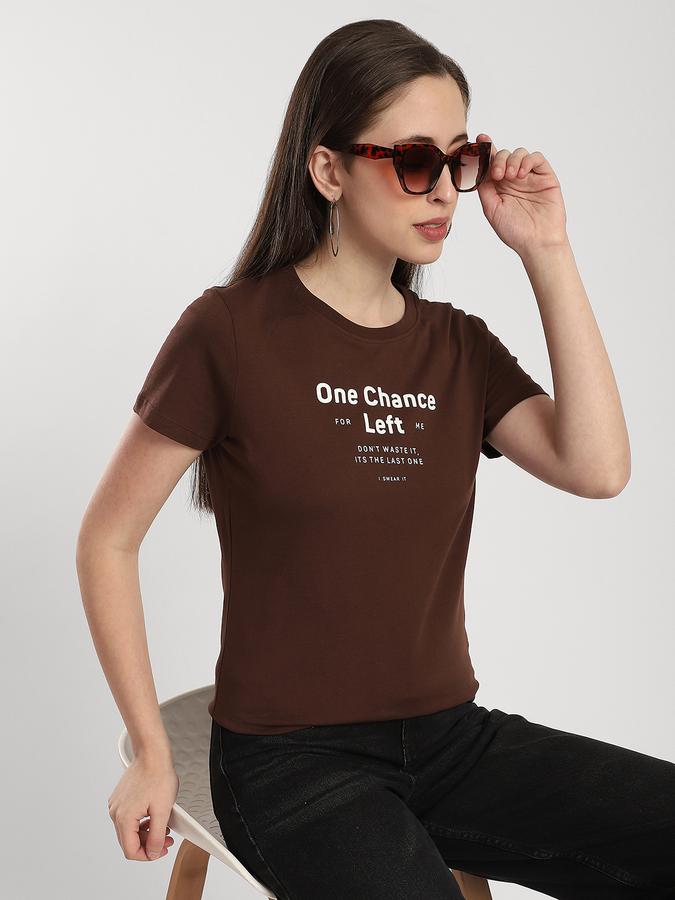 Women Cotton Regular Fit Round Neck Graphic T-shirt