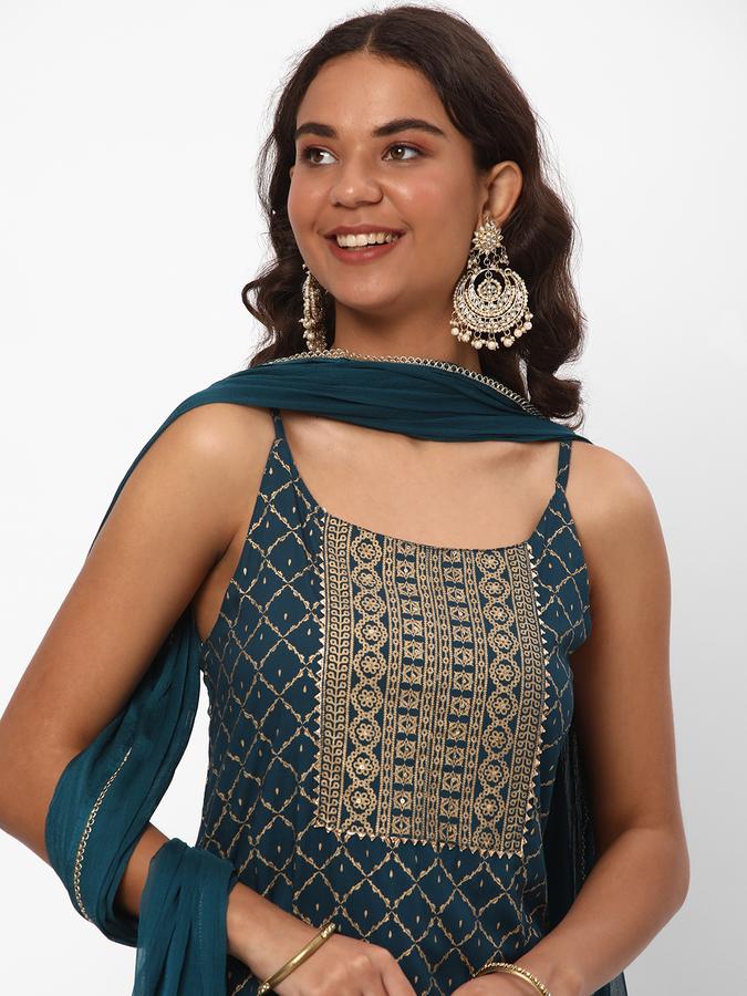 R&B Women Ethnic Wear Blue Fusion Set
